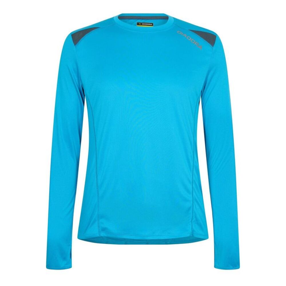 Diadora Mens Performance Long-Sleeved T-Shirt / Blue